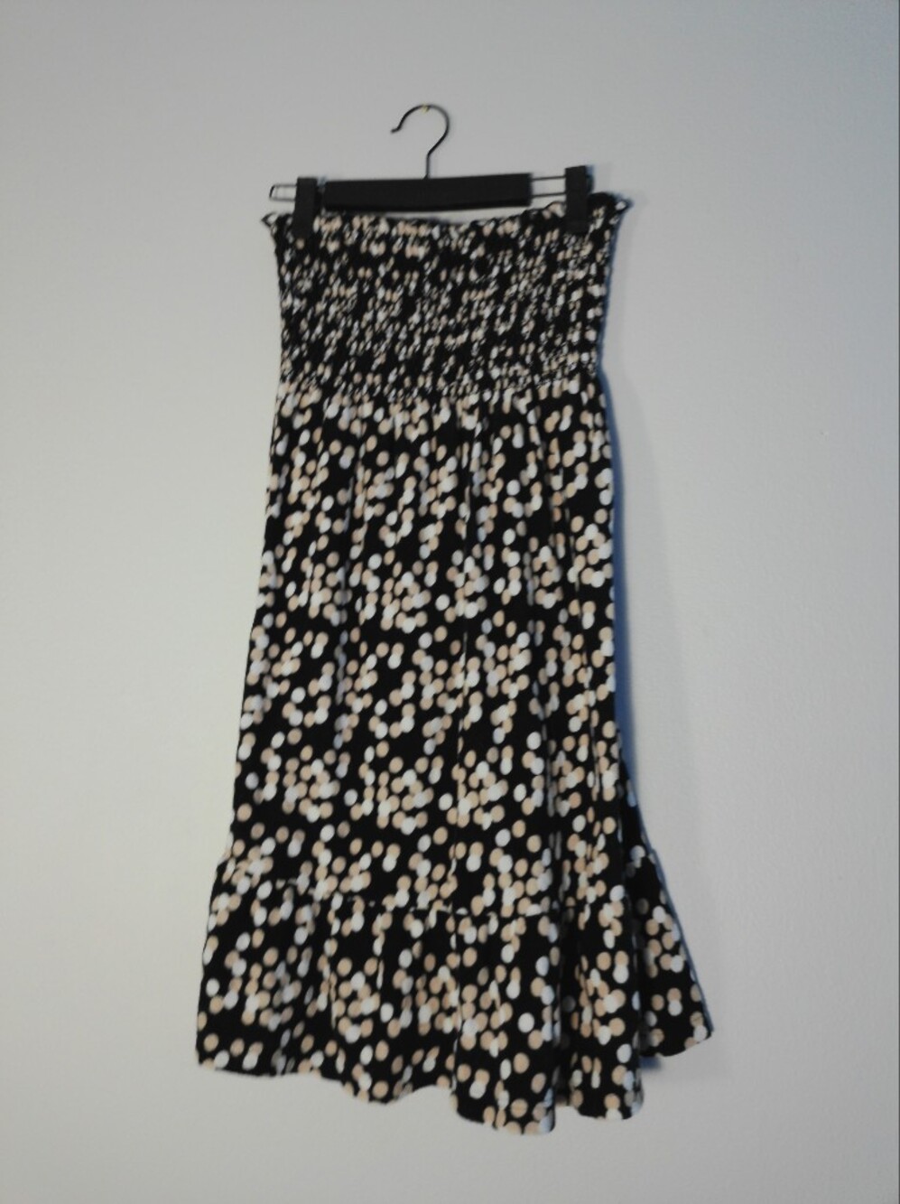 Juicy Couture Black and Cream Polka Dot Swim Coverup Terry Cloth